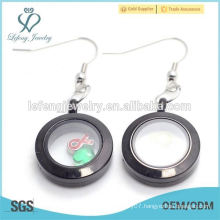 openable round magnetic glass floating locket pendant jewelry